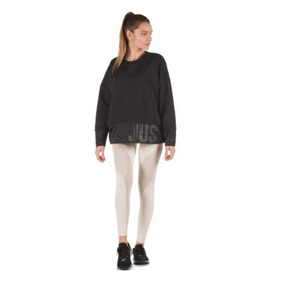 NIKE ribbed just do it TOP CREW women's black crew neck - Picture 1 of 12